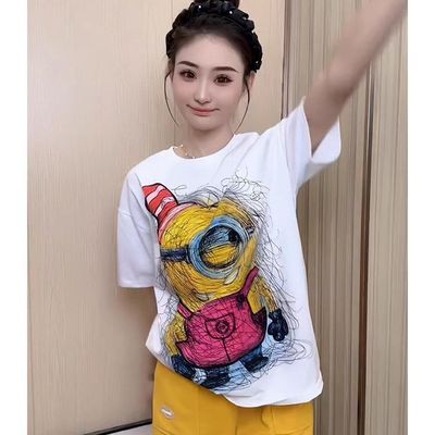 涂鸦风上衣t恤女款2025新