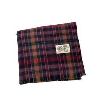 韩国拼色细格围巾女秋冬保暖披肩东大门覆古气质情侣围巾围脖礼物