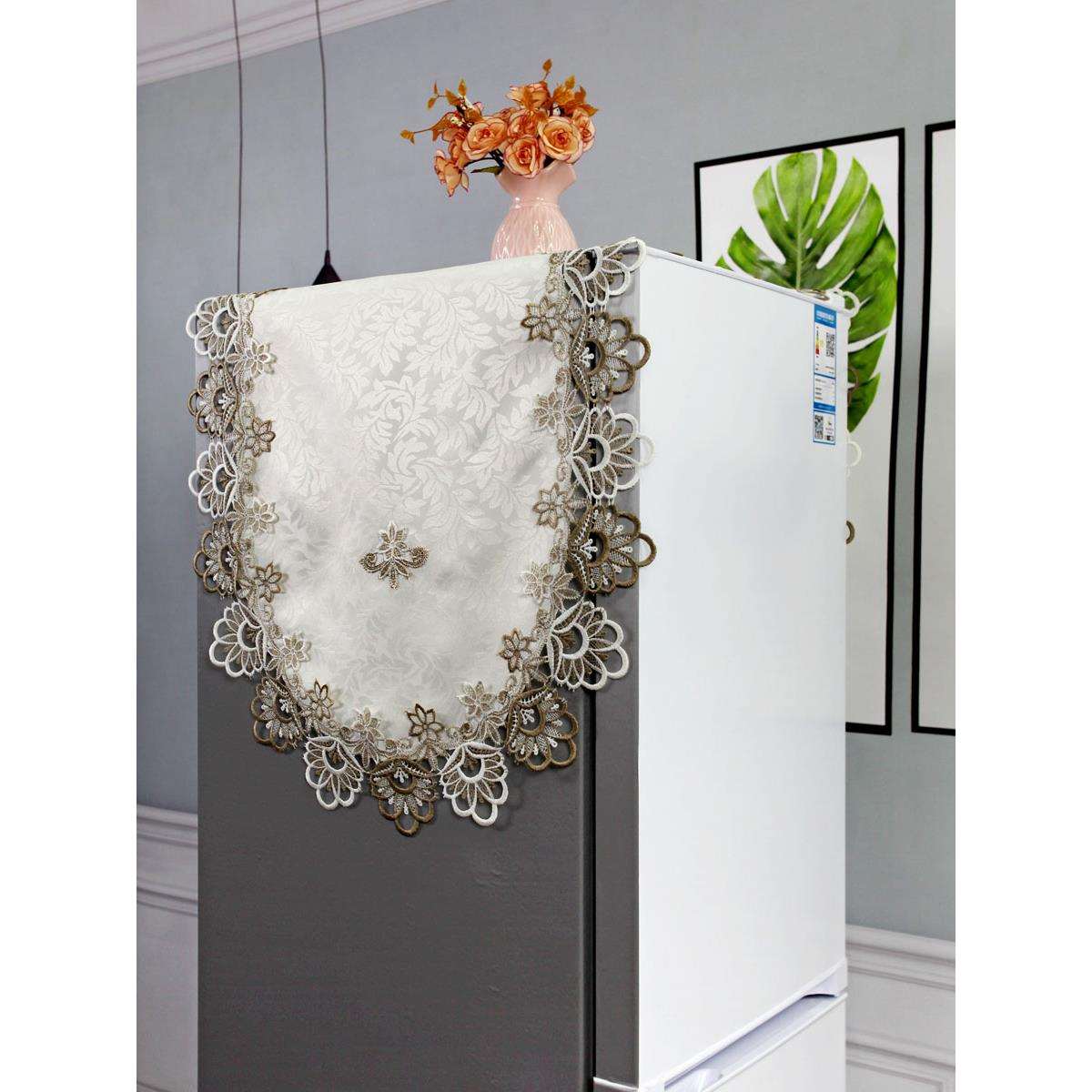 欧式盖布蕾丝绣花冰箱盖巾双开门单开门多功能防尘布艺防尘罩风源