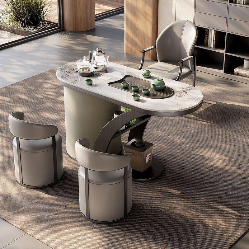 阳台小户型茶几客厅茶桌椅会客桌现代轻奢简约岩板茶台茶桌椅组合