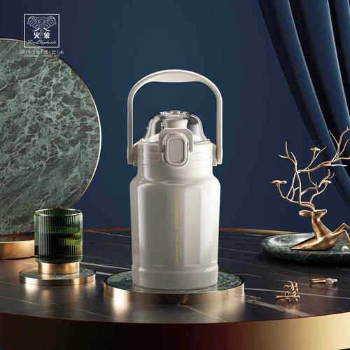 火象卡拉便携保温壶750ML透明弹跳盖内置吸管一杯双饮HXB-BW172