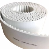 5500 14M 供应白色PU聚氨酯同步带开口同步带115MTD14M T10