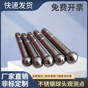 不锈钢导线点球头导线桩大桥墩身沉降观测点十字测钉水准测量标志