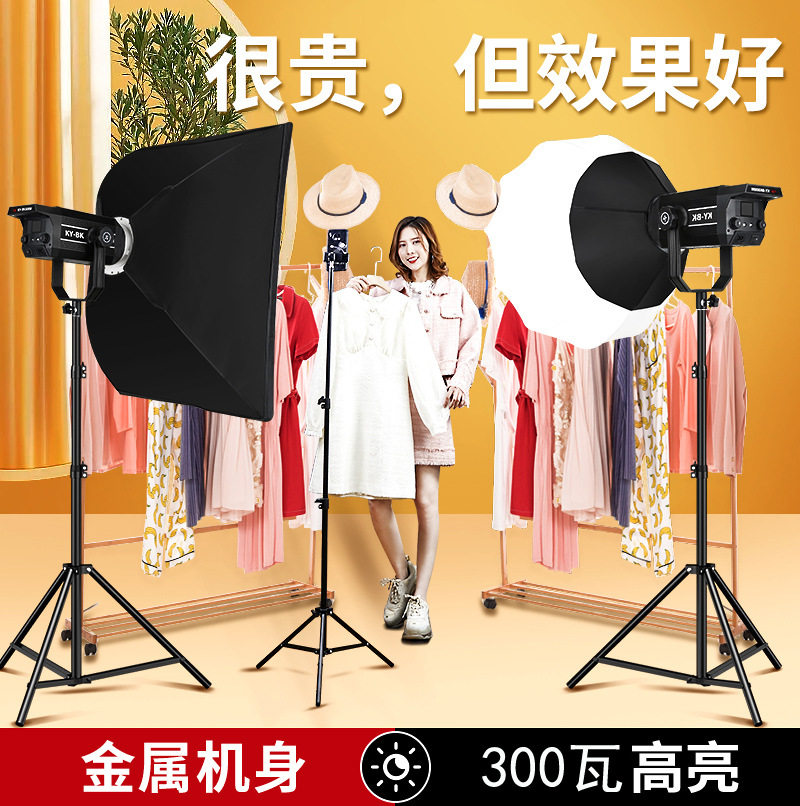主播摄影补光灯300瓦金属款高亮拍照服装人像专业球形深抛灯