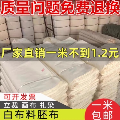 100%纯棉白坯布白布布料批发 立裁扎染涤棉涤纶白棉布胚布 一米价