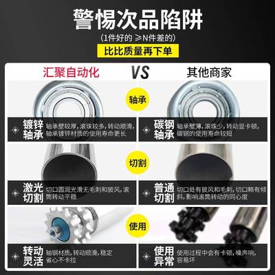 【折扣价】无动力不锈钢滚筒输送机托辊动力单链双排链轮齿轮滚筒