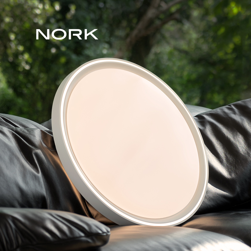 诺克米白卧室吸顶灯护眼圆形灯具