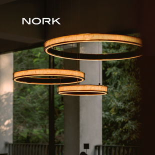 诺克云璃客厅吊灯2025新款现代简约艺术轻奢云石圆形灯具大厅主灯