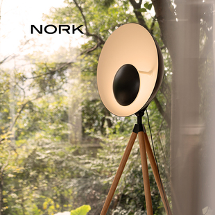诺克月光落地灯欧美风实木客厅侘寂风地灯卧室书房装 饰设计大师款