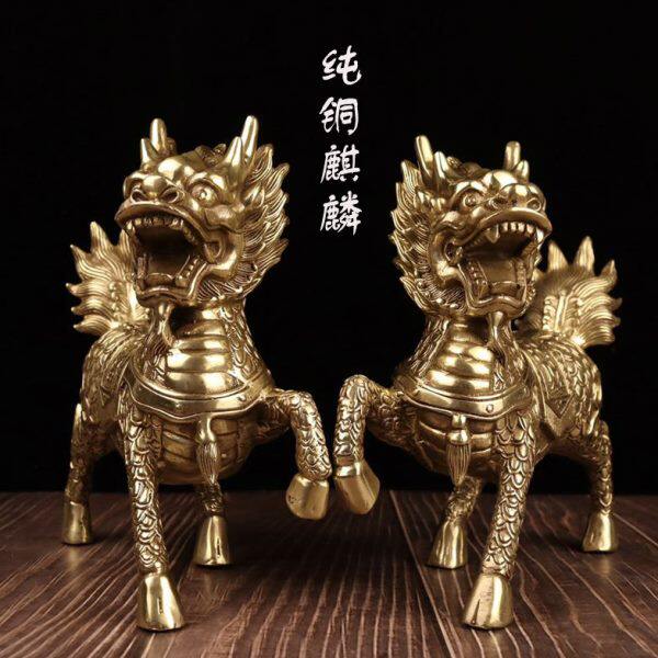 纯铜财富麒麟铜器家居店铺办公室吧台会所招财开业装饰礼品摆件