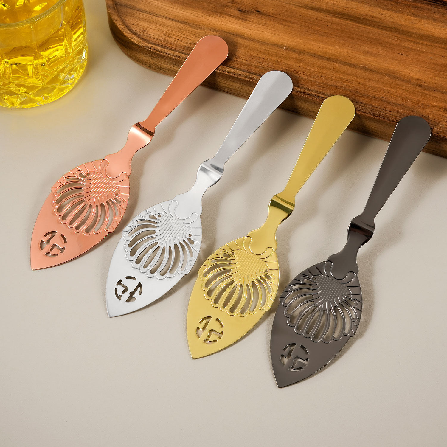 304不锈钢复古滤冰手冲咖啡勺