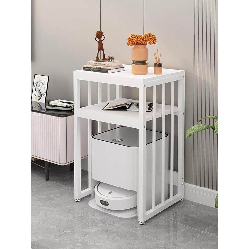 扫地机器人基站上方置物架带轮子鱼缸架下空式落地置物柜沙发边几