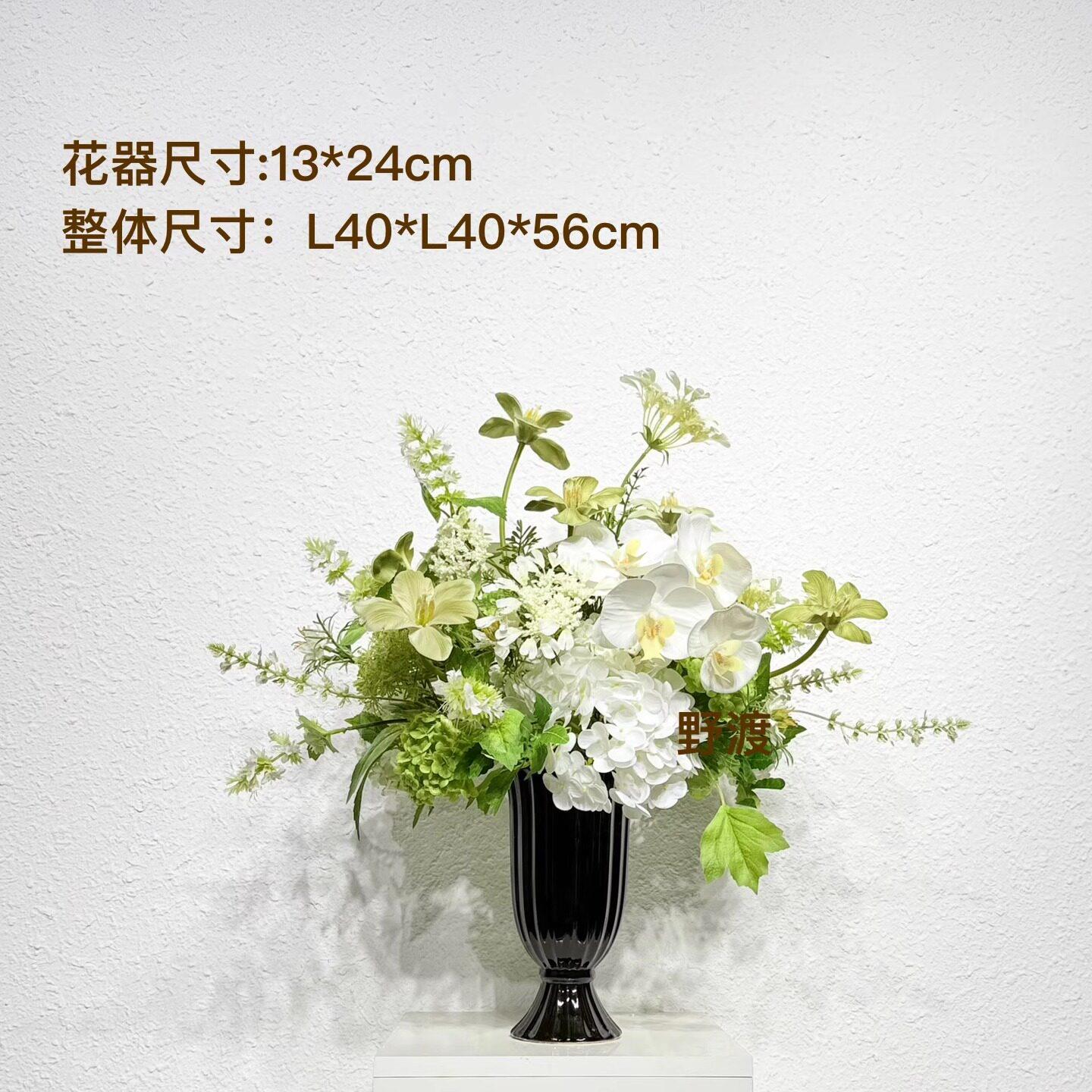 样板间居家法式餐桌茶几厨房家居饰品欧式仿真玫瑰绣球花艺摆件
