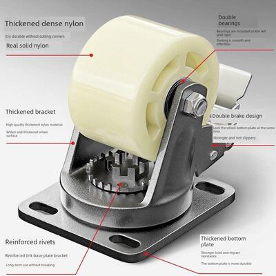 超级重型3吨承重脚轮4英寸5英寸尼龙6英寸8英寸手推平板拖车12英