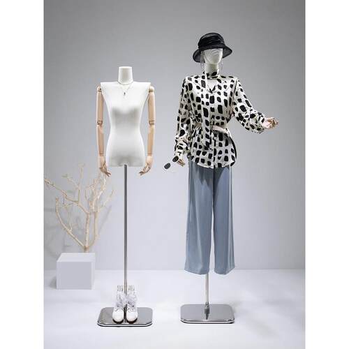 韩版服装店模特道具女装橱窗直角肩人台展示架平肩人体人偶模特架