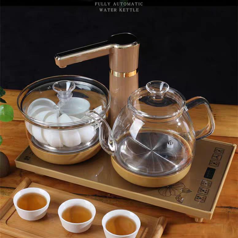 全自动上水壶电热烧水茶台一体抽水玻璃电磁炉泡茶具电磁茶炉套装