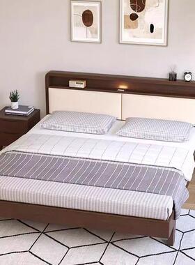 北欧实木床房现代简约.18米主卧1.5米出租小户型单双人床1.2m6322