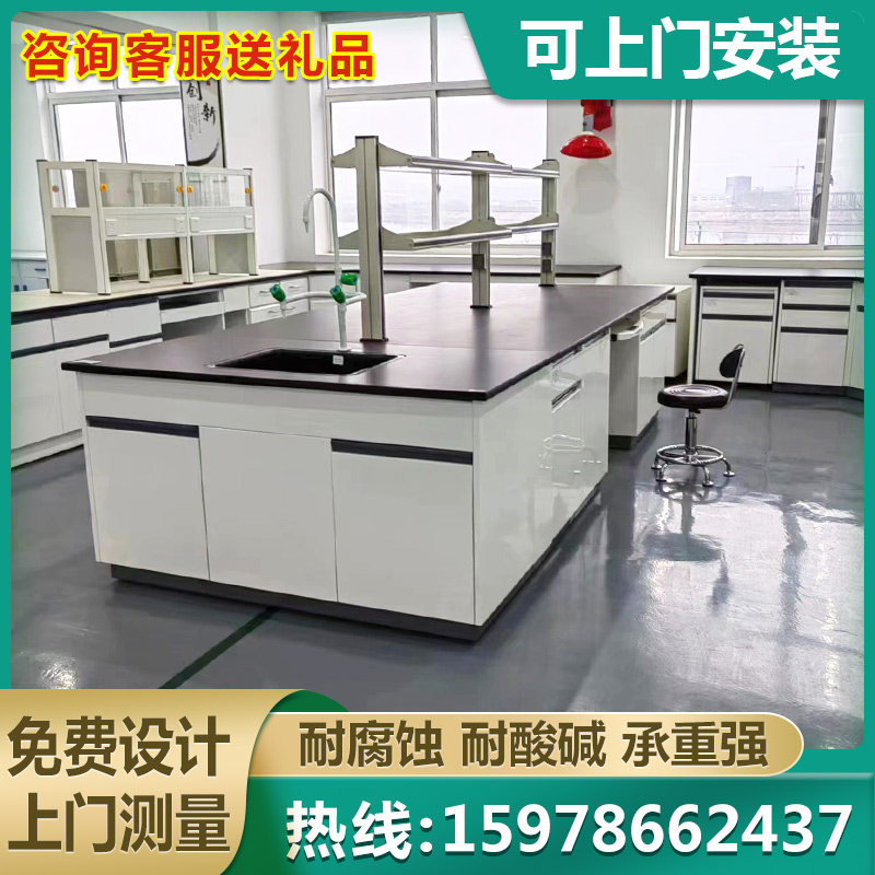 钢木实验台全钢化验室工作台试验桌水槽PP边台化学试剂架通风整体