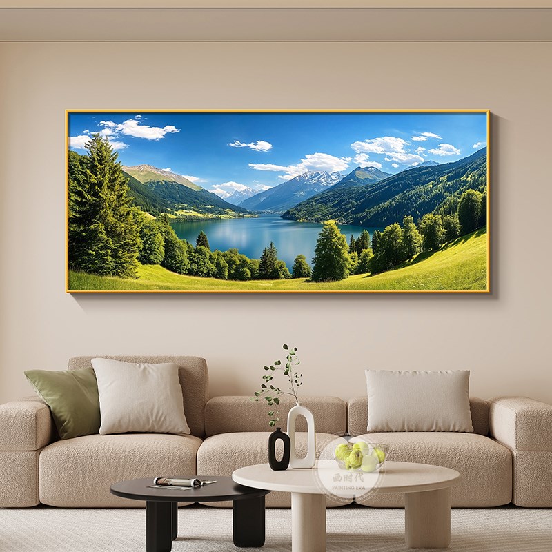 日出东方客厅挂画现代简约沙发背景墙装饰画东墙自然风景画靠山图