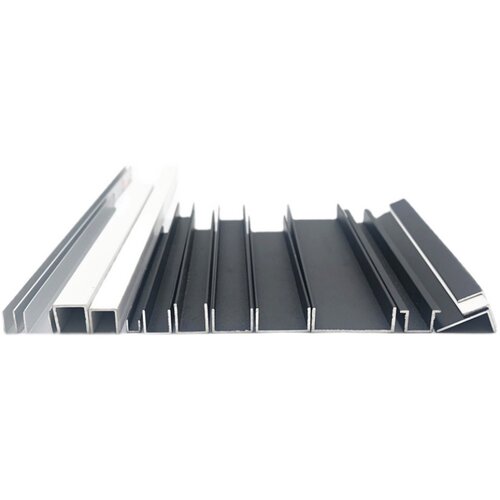 铝合金U型槽铝20x10x1铝槽磨砂黑卡槽U型铝条包边条单槽导轨材