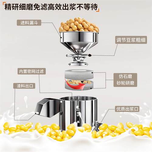 商用豆浆机豆腐机大型磨煮全自动一体机渣浆分离单机早餐店煮浆机