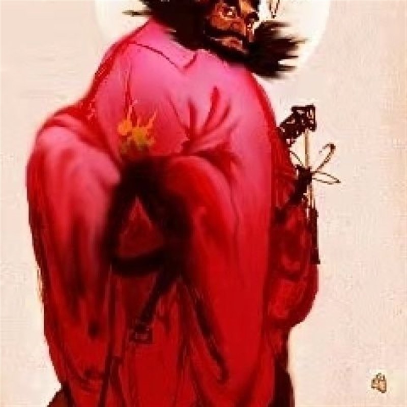 钟馗画像朱砂纯手绘客厅挂画个性未装裱定制招财古风门神镇宅高清
