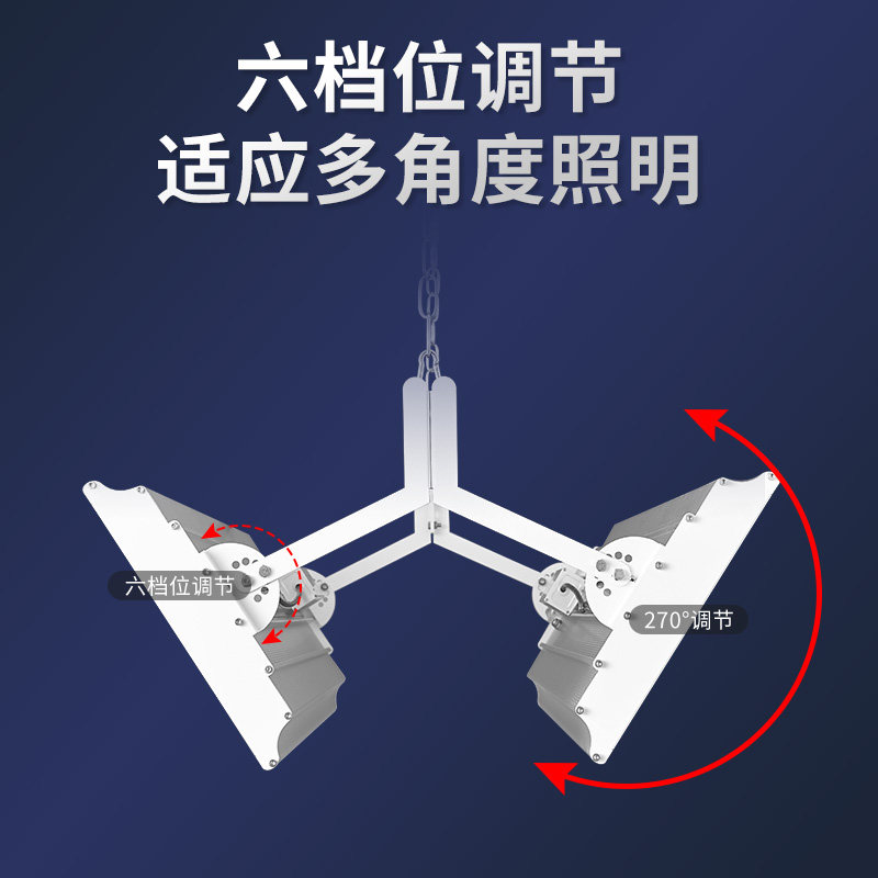 led防眩目羽毛球馆专用灯网球侧排灯乒乓球室灯篮球馆照明灯300W