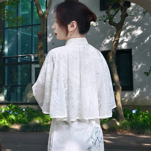 蕾丝防晒小披肩夏季配裙子妈妈斗篷披风旗袍外搭开衫女士外套短款
