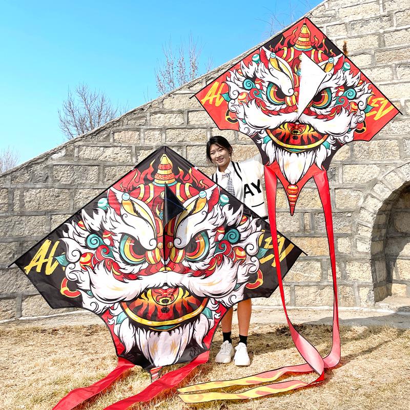 舞狮国潮醒狮潍坊风筝大人专用新款高档网红大型风筝儿童大号轮盘