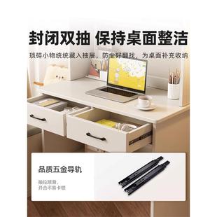 家用卧室学生成人学习写字桌子 实木书桌书架一体小户型电脑桌台式