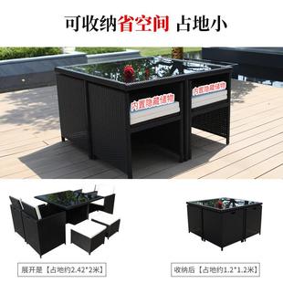 户外休闲藤椅组合酒店咖啡厅藤椅五件套别墅阳台室外庭院藤编桌椅