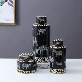 花瓶 饰罐家居摆件样板间玄关客厅电视柜软装 现代新中式 创意陶瓷装