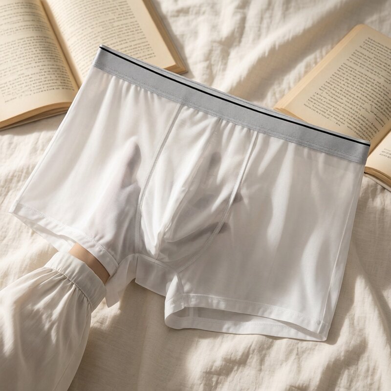 夏季特大码男士冰丝速干内裤加肥加大码300斤胖子超薄宽松平角裤