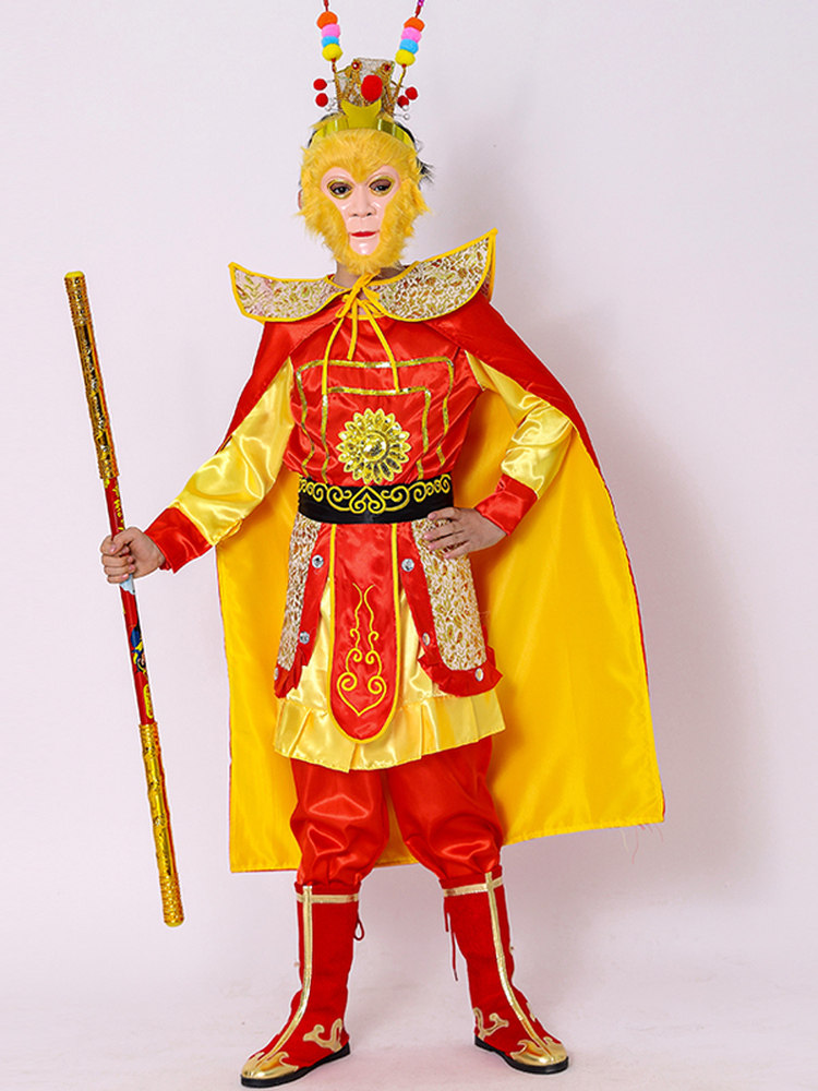 万圣节cos服饰男女童角色扮演演出服齐天大圣猴王孙悟空儿童服装