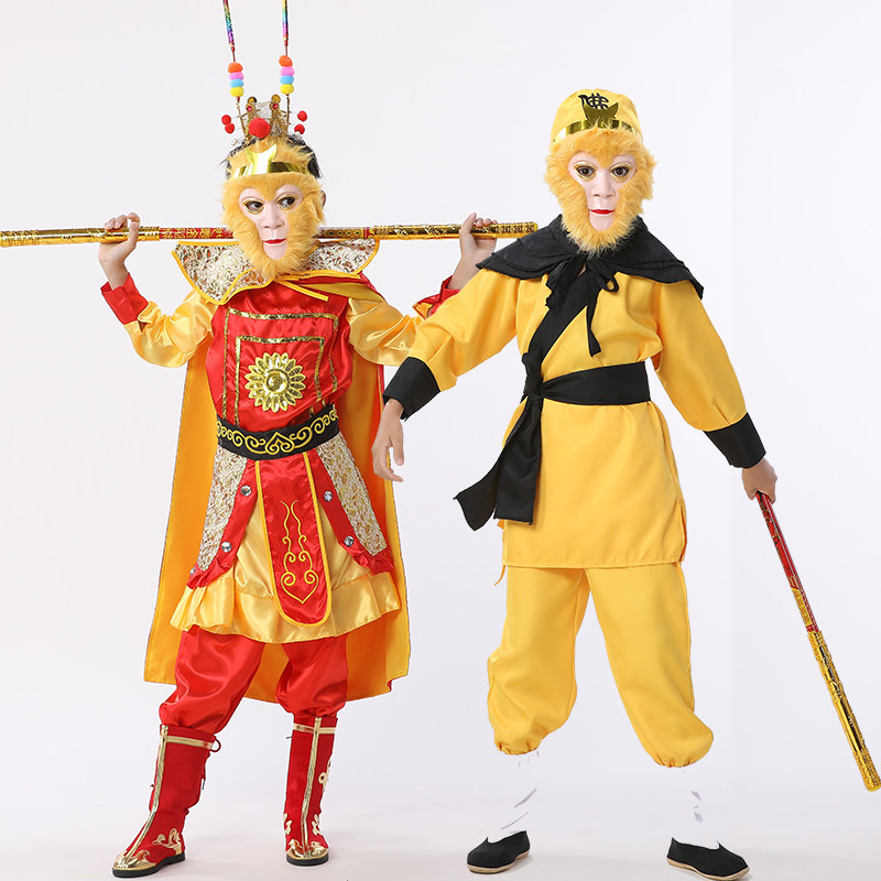 万圣节cos服饰男女童角色扮演演出服齐天大圣猴王孙悟空儿童服装