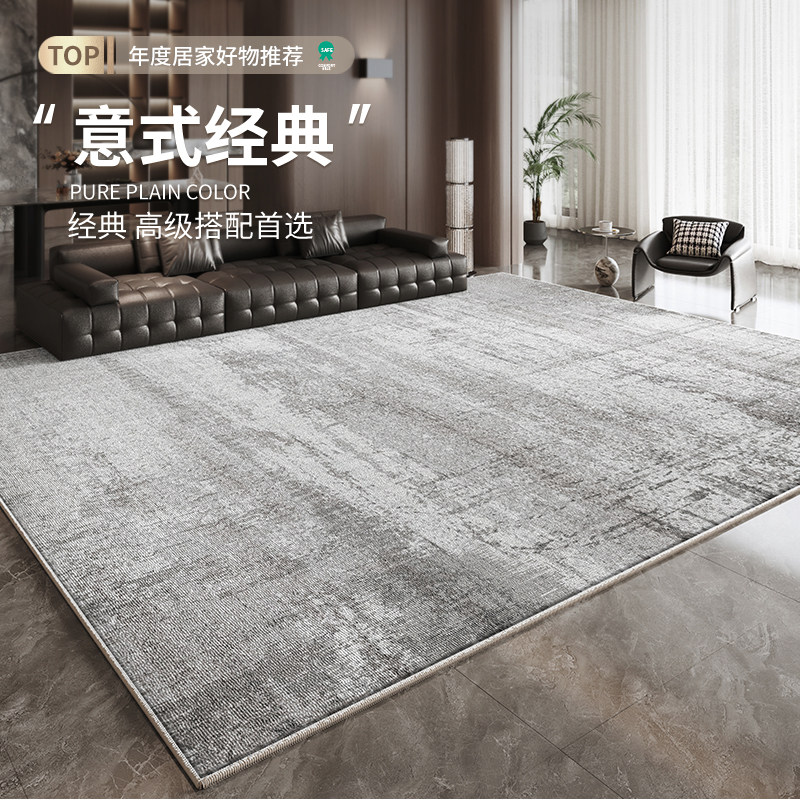 意式极简客厅地毯2025新款轻奢高级感免洗可擦沙发卧室床边毯地垫