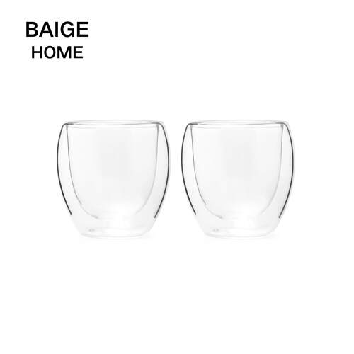 BAIGEHOME高硼硅双层玻璃喝茶杯