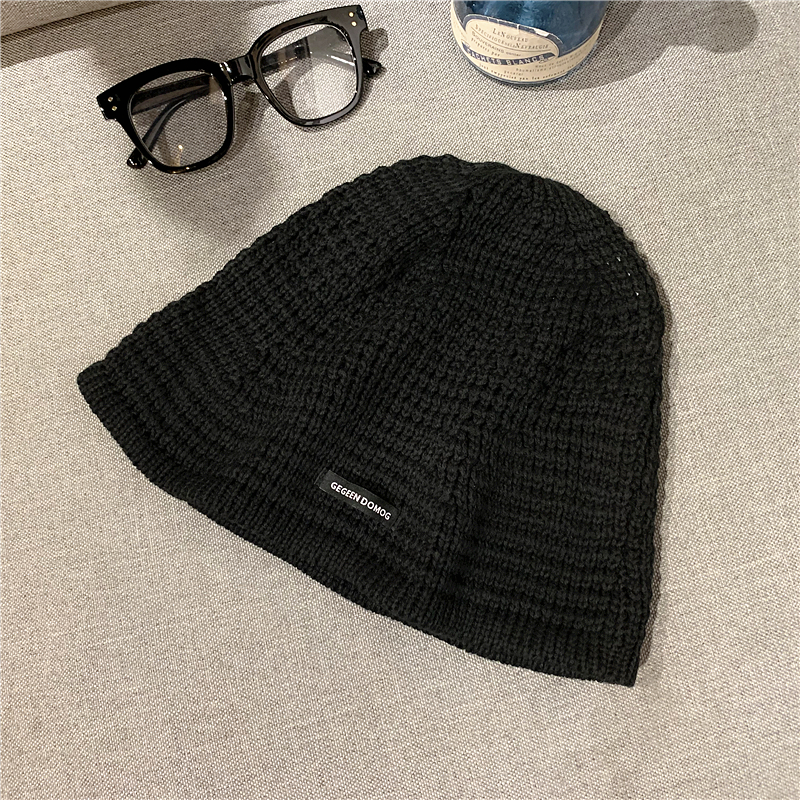 冷酷到底 原宿小众设计款针织水桶帽女休闲潮男渔夫帽毛线帽