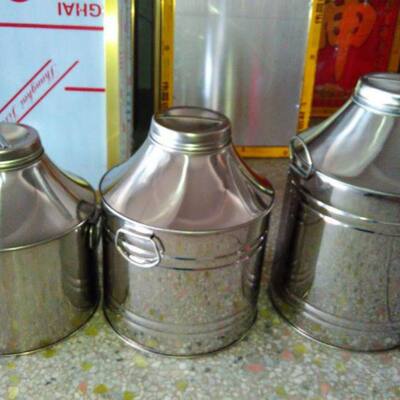 德国老式不锈钢油桶装油桶摆摊热油香油(新老款随机发)食用油白钢