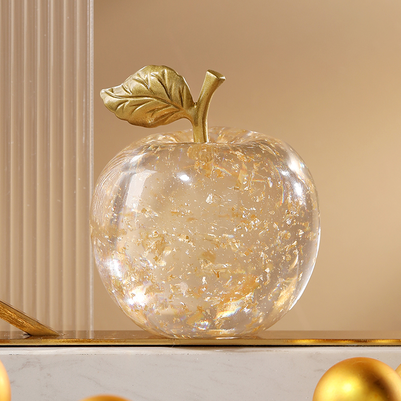 平安果金箔铜枝苹果摆件圣诞礼物