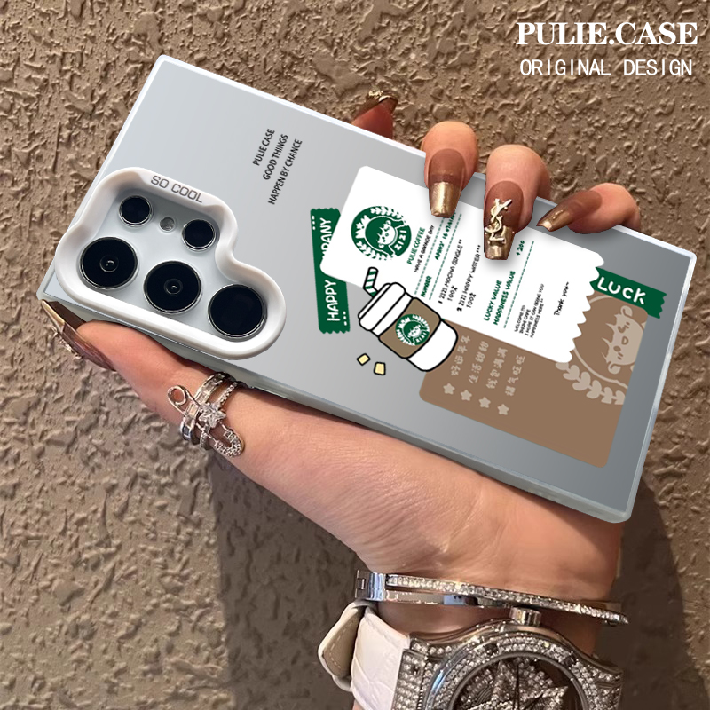 三星S24ultra手机壳S25防摔s23+磨砂渐变s22plus标签咖啡21FE高级英伦苹果16华为mate60荣耀300小米14保护套