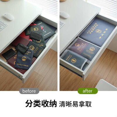 霜山透明网眼文件证照收纳袋A4便携拉链式分类袋护照户口本收纳包