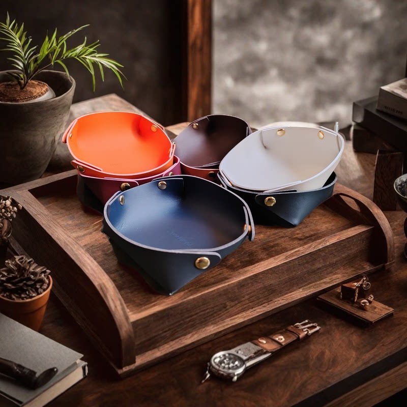 MA&RE超纤轻奢入户玄关钥匙首饰收纳盒茶几杂物高级桌面托盘摆件