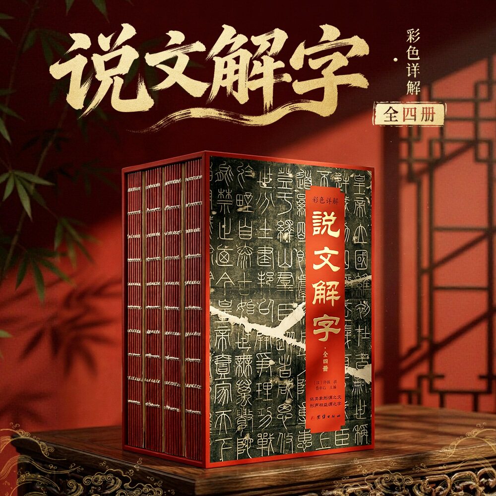 刷边版彩色详解语言文字说文解字全4册古代汉语言字典汉字彩色详解古代汉语字典古文字字典咬文嚼字汉字的故事图解画说汉字的书籍