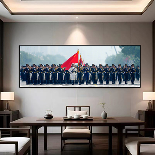 三军阅兵仪仗队高清装饰画人民军队军迷海报挂画办公室背景墙壁画