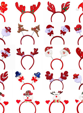 圣诞发夹圣诞节发箍头饰儿童头箍发饰头扣发卡雪人装饰品蝴蝶结