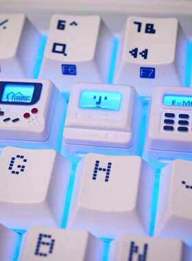 键盘复古键盘帽个性创意gameboy可替换粉色 白色esc单个透光键帽
