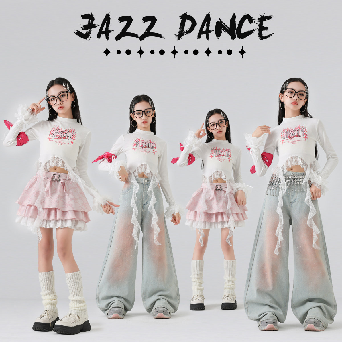 爵士舞儿童服装女童jazz街舞服