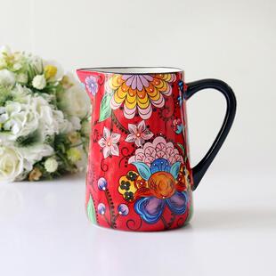 陶瓷冷水壶家用凉水壶大容量水罐创意客厅插花瓶时尚 欧式 家居摆件