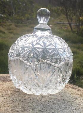 水晶玻璃糖果罐 创意婚庆水晶喜糖缸玻璃储物缸摆件厂家